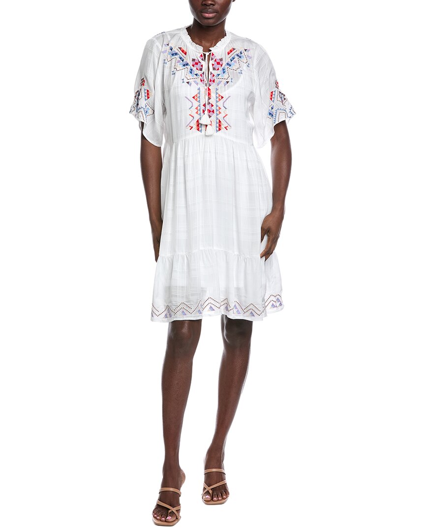 

Платье Johnny Was с рукавами-крылышками и многоуровневым лифом Johnny Was, белый