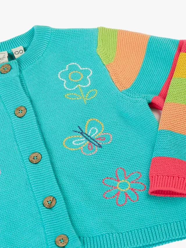 Детский кардиган Cammie с анималистическим принтом, цвет Pacific Aqua Frugi — фото 3