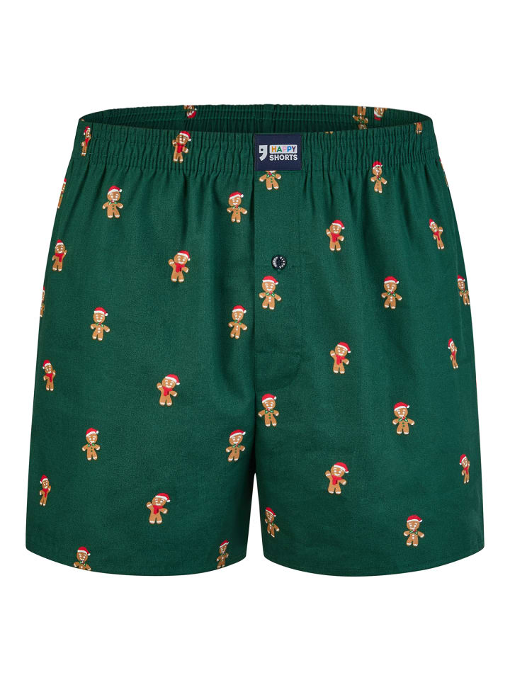 

Боксерские трусы Happy Shorts, цвет gingerbread men green
