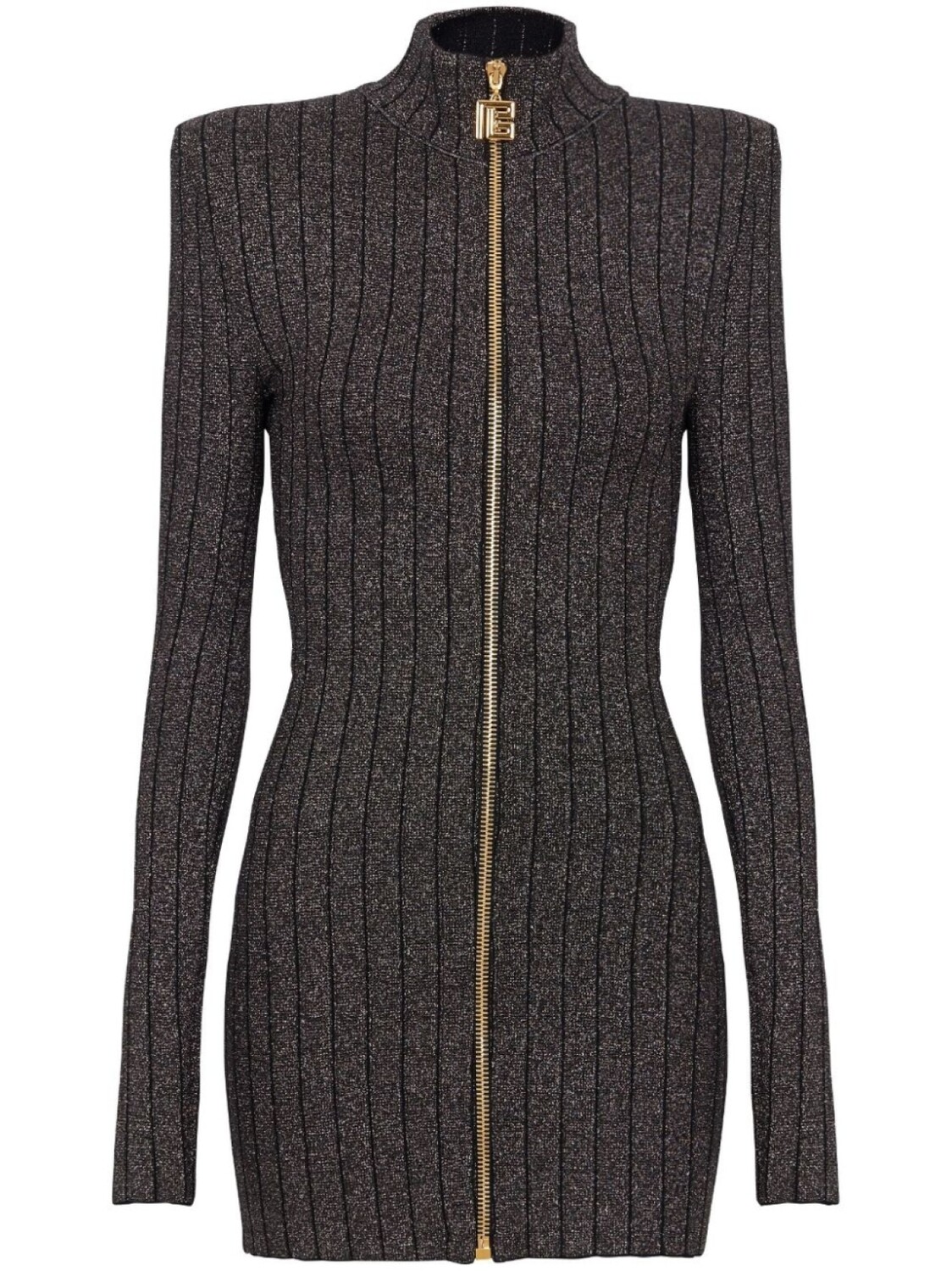 

Balmain платье мини на молнии, серый