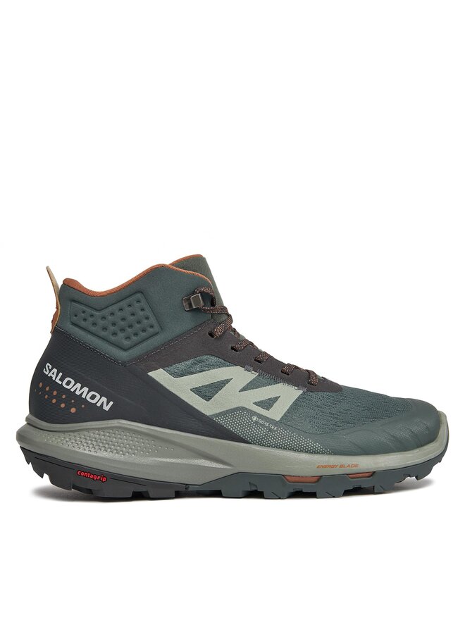 

Треккинговые кроссовки Outpulse Mid GORE-TEX L47297600 Salomon, зеленый