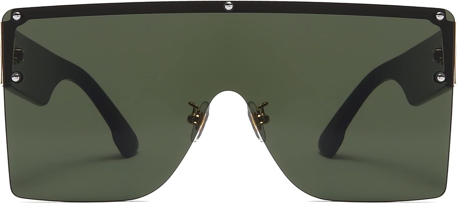 

Квадратные безрамочные модные солнцезащитные очки 2026 года для мужчин и женщин, для уличной фотосъемки, отдыха и защиты от солнца (Цвет: C, Размер: Средний) MTZJH, One Color