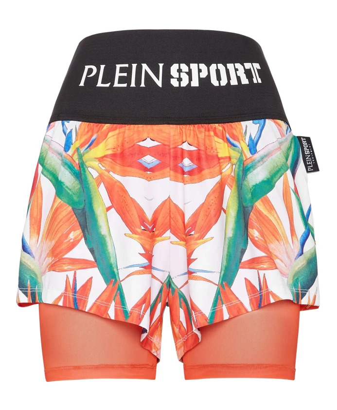 

Двухслойные спортивные шорты Plein Sport, мультиколор