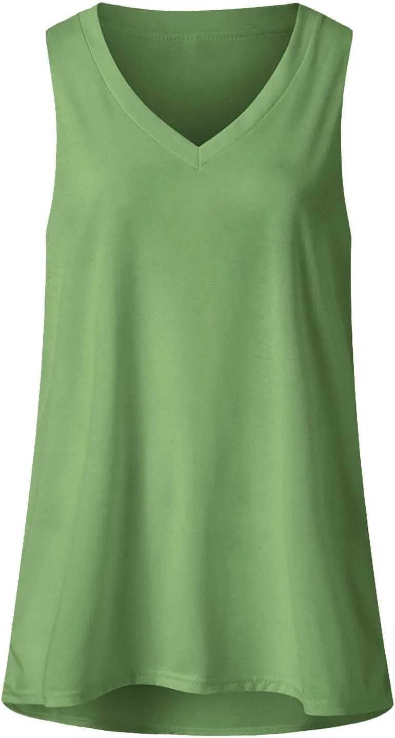 Майка женская V-образный вырез, без рукавов, Generic, A01_mint Green — фото 3