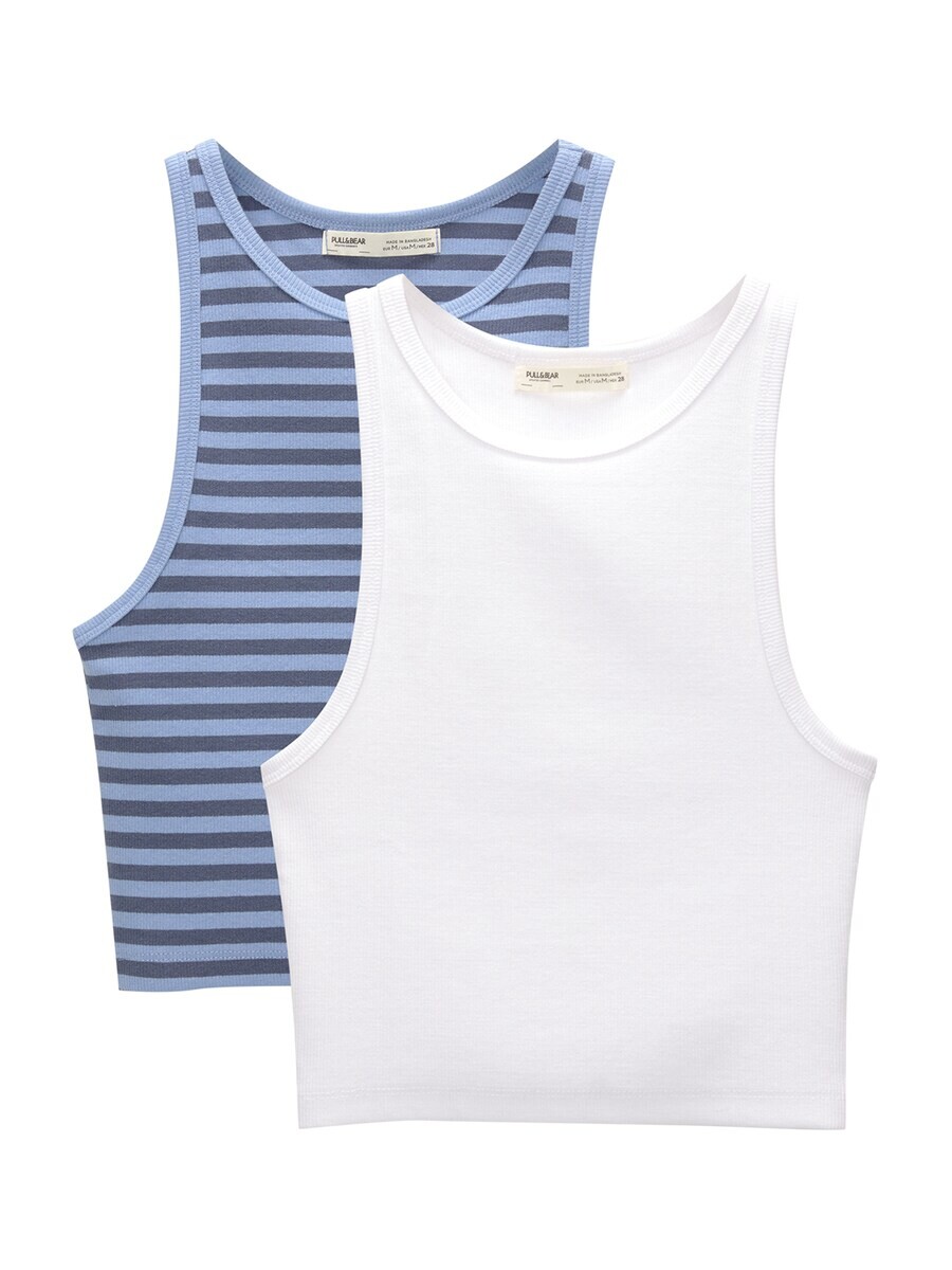 

Топ Pull&Bear Top, цвет marine blue/Light blue/White