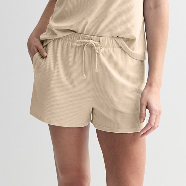 

Женские рифленые шорты для пижамы Sonoma Goods For Life, White Oak