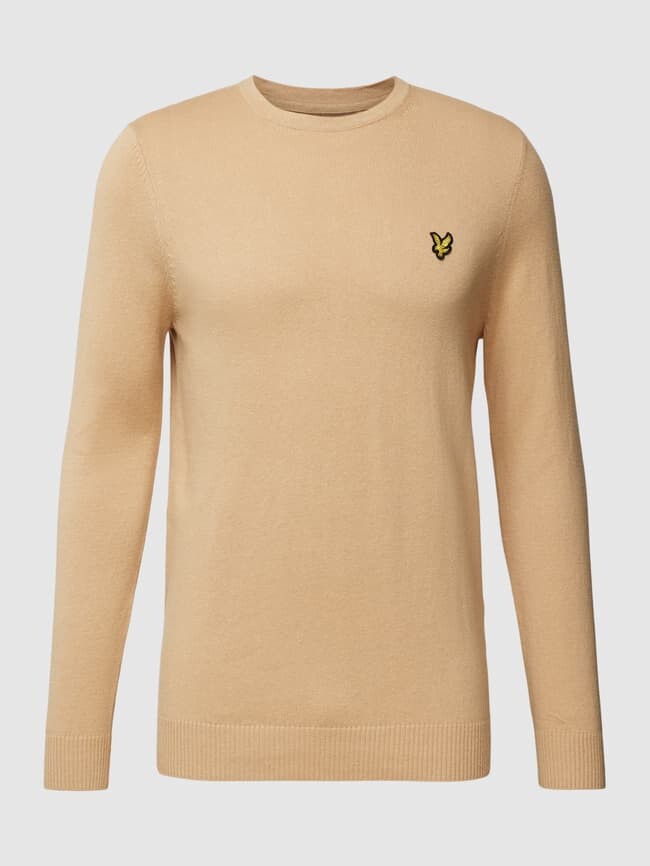 

Вязаный свитер с мотивной нашивкой Lyle & Scott, хаки
