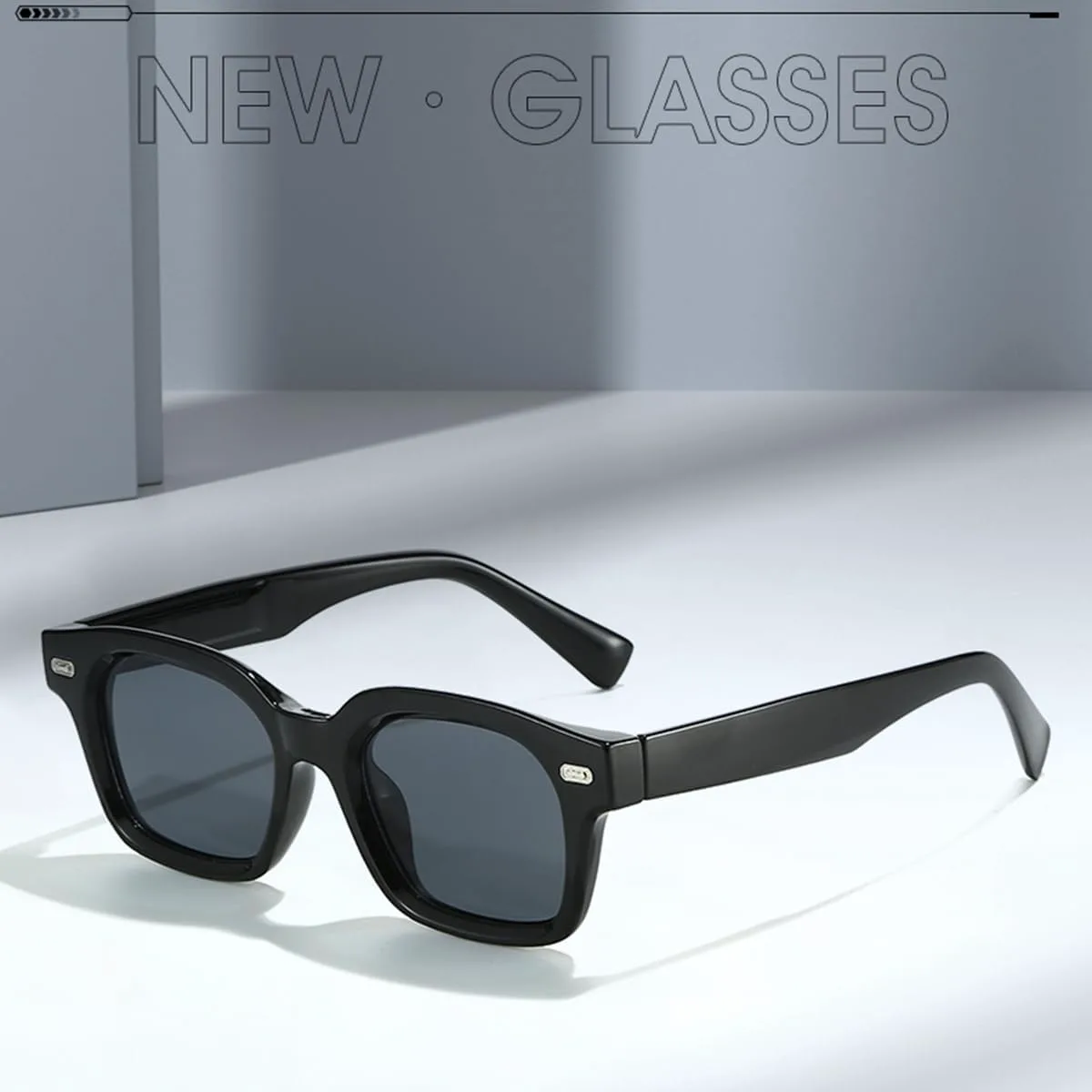 

Солнцезащитные очки JOVAKIT в квадратной оправе для женщин и мужчин. Модные солнцезащитные очки в толстой прямоугольной оправе с защитой UV400, Brown/Brown