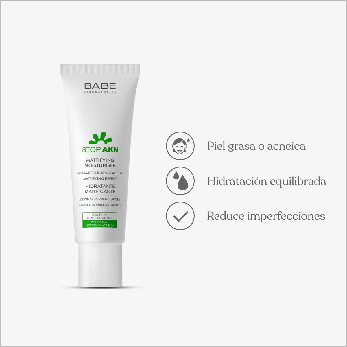 Крем для лица Laboratorios Babé — Увлажняющий матирующий Babe Stop Akn для жирной кожи, Babe, 50 мл — фото 3