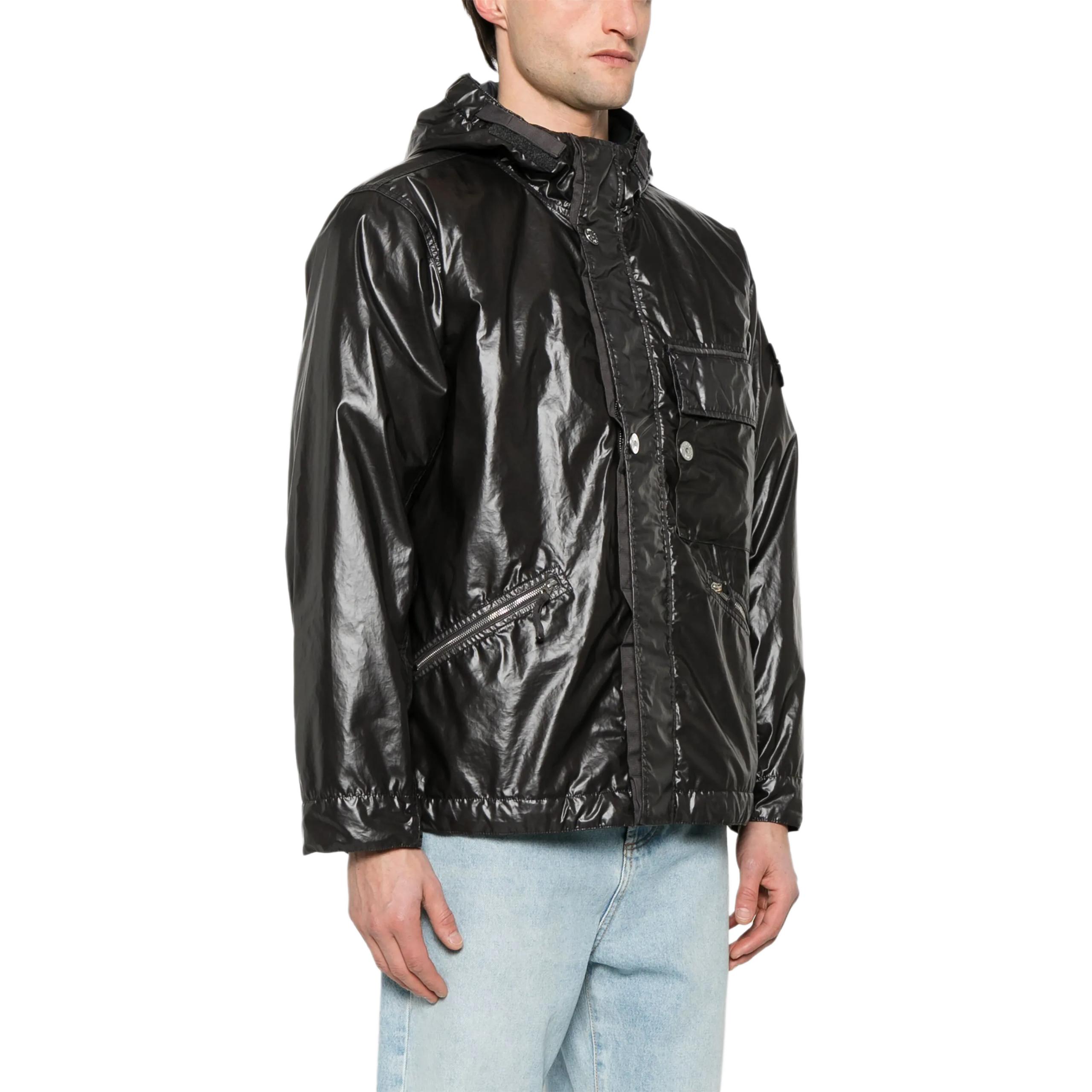 STONE ISLAND Куртка из прорезиненного муслина, Charcoal Gray — фото 4