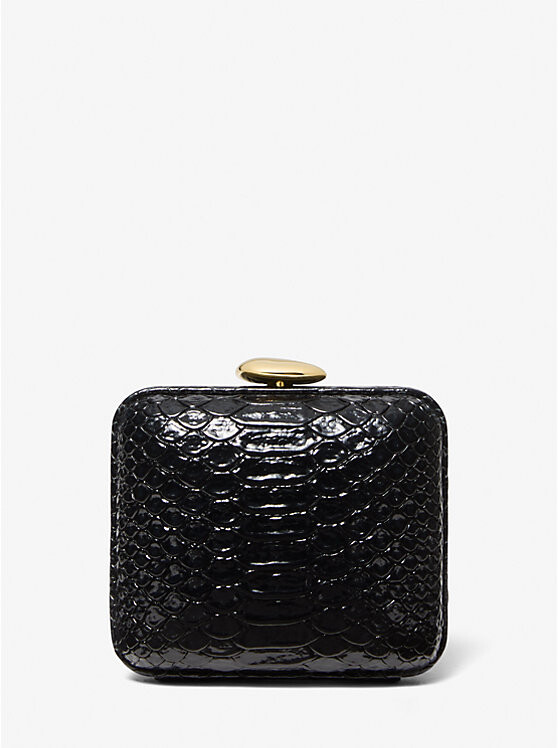 

Минодьер из тисненой кожи Tina Mini Python Michael Kors Collection, черный