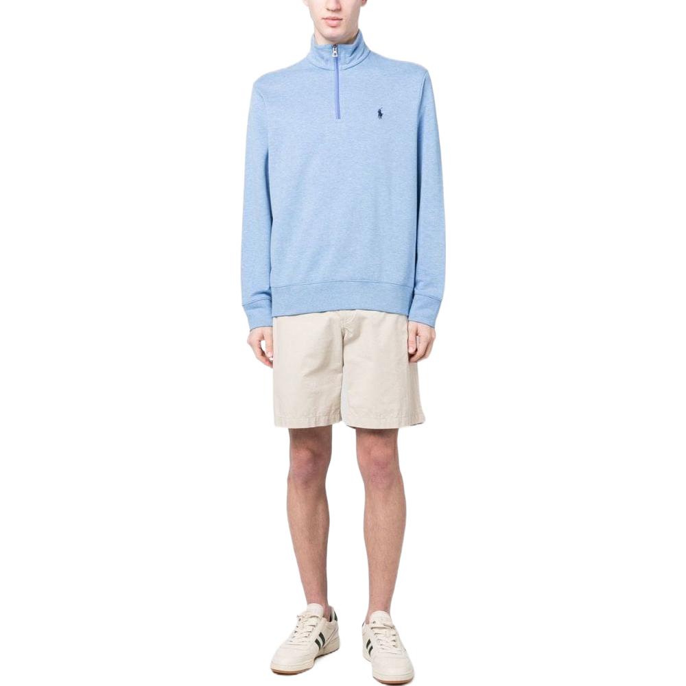 Футболка поло с вышитым логотипом Cotton blend Ralph Lauren, синяя — фото 3