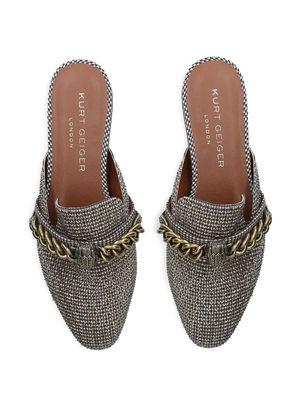 Мюли Chelsea с цепочкой и кристаллами Kurt Geiger London, коричневый — фото 3