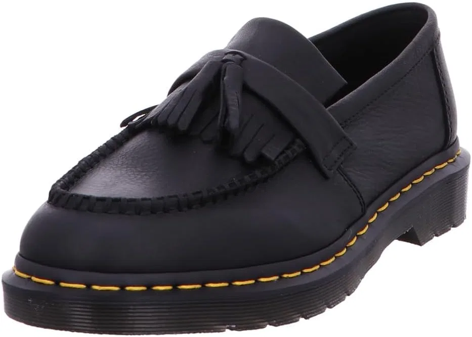 Унисекс кожаные лоферы Dr. Martens Adrian с желтой строчкой