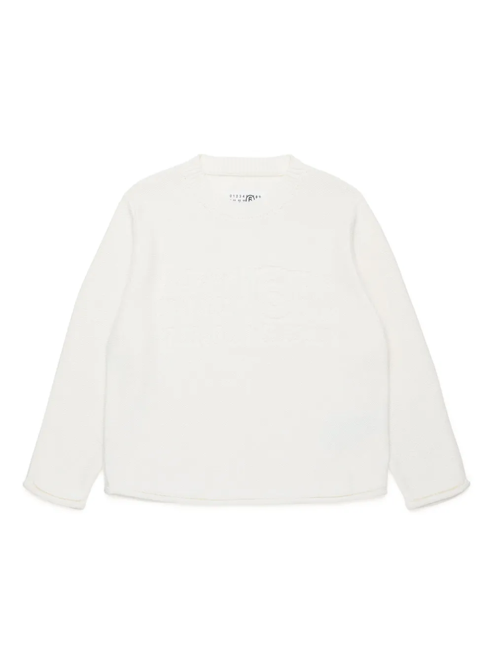 

Джемпер вязки интарсия с круглым вырезом MM6 Maison Margiela Kids, белый