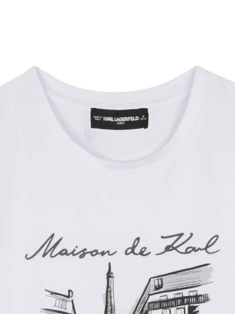 Футболка Maison de Karl с графичным принтом KARL LAGERFELD KIDS, белый — фото 3