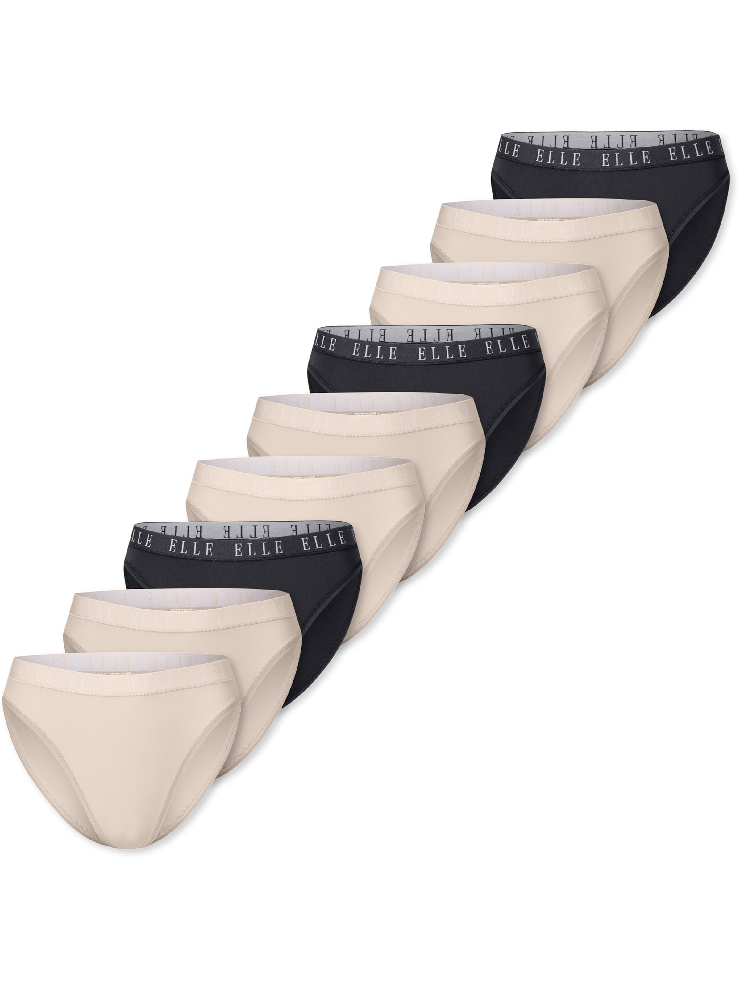 

ELLE Трусики 'High Leg Logo' в цвете беж, черный