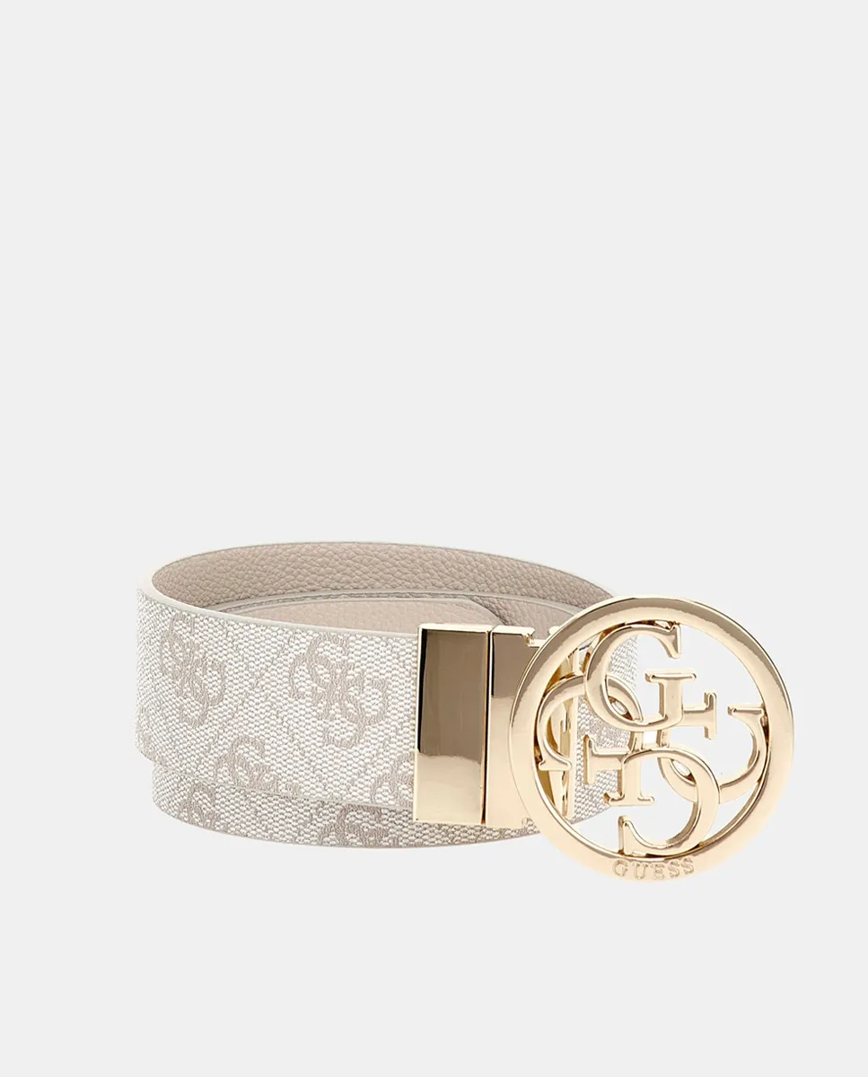 

Регулируемый и двусторонний женский ремень с круглой пряжкой 4g Guess, светло-серый