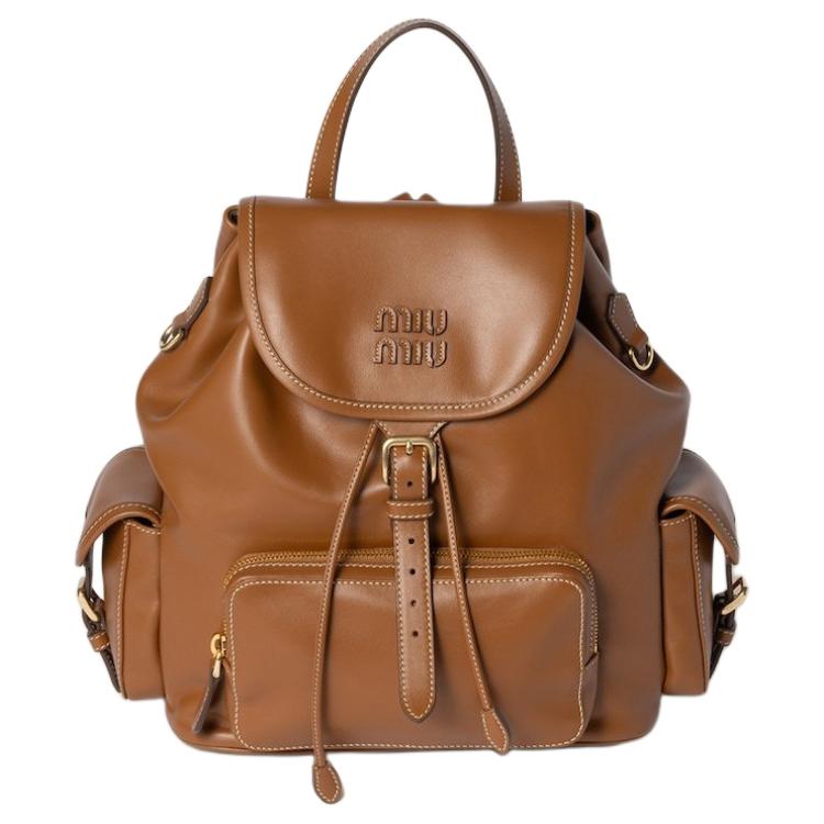 

MIU MIU Кожаный рюкзак женский Бренди