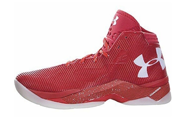 

Баскетбольные кроссовки Curry 2.5 мужские высокие красные/белые Under Armour