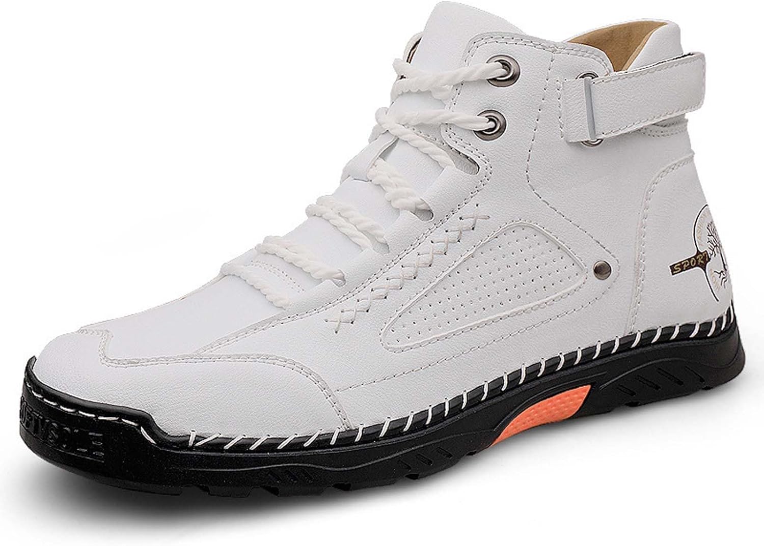 

Мужские повседневные кроссовки для прогулок Удобные с толстой подошвой Легкий дышащий верх Для ежедневной носки Generic, белый