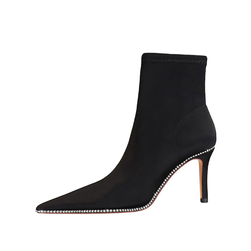 QITUMAUL Женские ботинки на каблуке 7,5 см цвета хаки, цвет Khaki[Heel Height 7.5cm] — фото 3