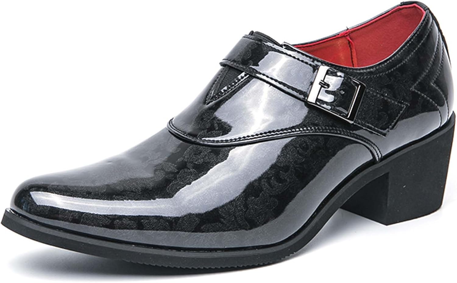 

Мужские массивные оксфорды Модные туфли из лакированной кожи на высоком каблуке Повседневные формальные туфли Противоскользящие с пряжкой Для бизнеса, офиса, встреч, свадеб, униформы, костюма Generic, черный