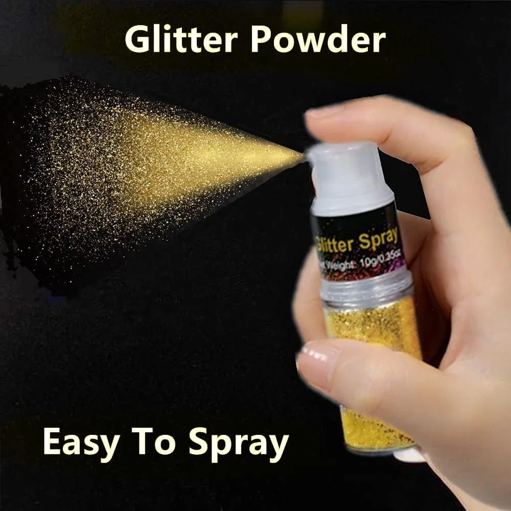 Спрей-блестки для тела и волос Gold Glitter Spray, Go Ho, 10 г, золотой — фото 2