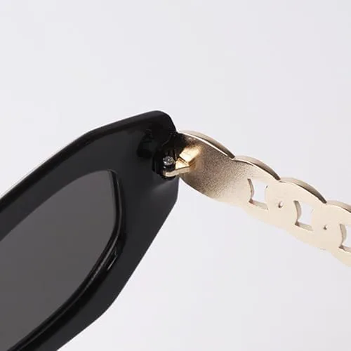 

Модные солнцезащитные очки с цепочкой на дужках, элегантная белая прямоугольная оправа для женщин, винтажные солнцезащитные очки с леопардовым принтом MTZJH, C3