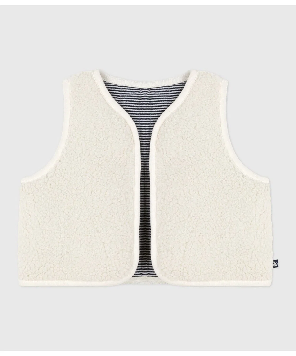 Жилет из переработанного флиса Petit Bateau белый