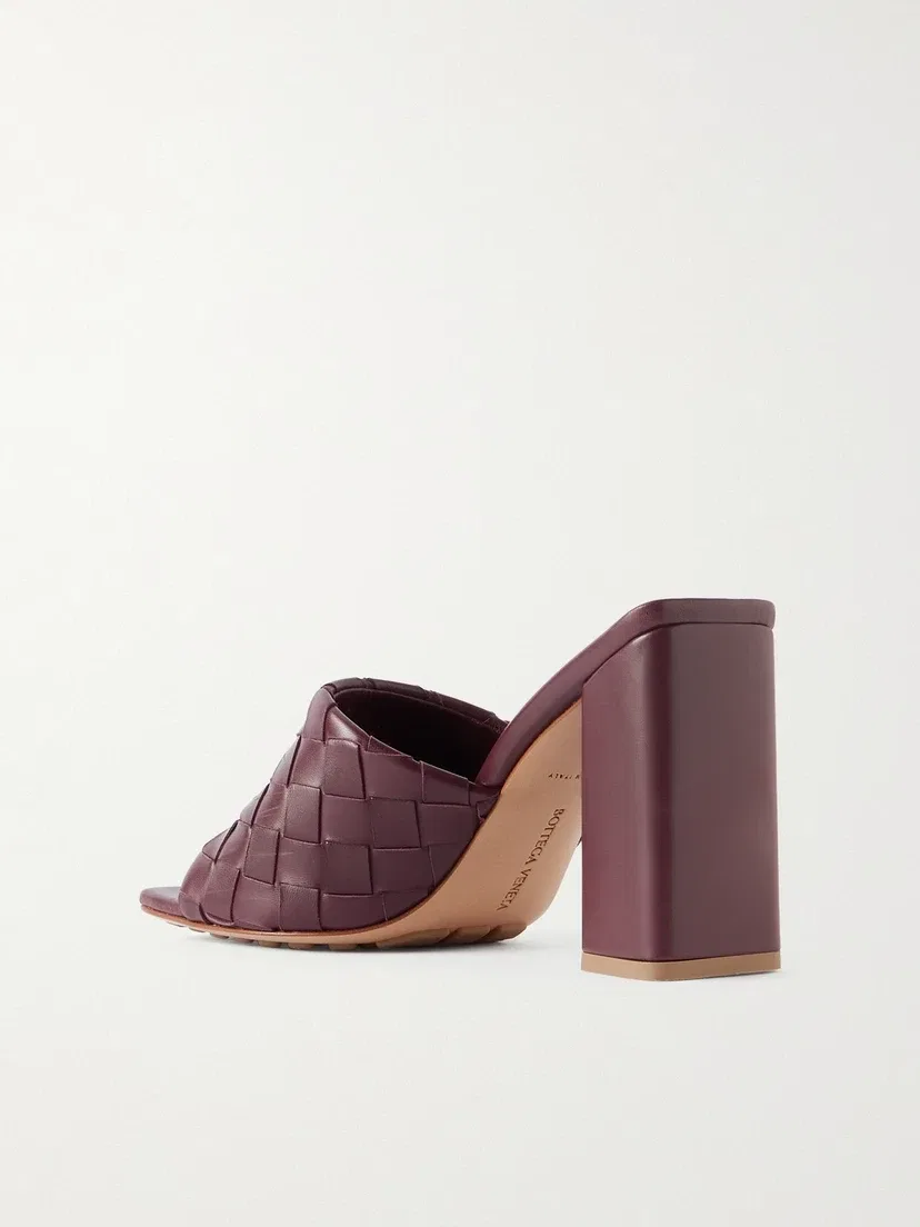 Мюли из кожи intrecciato Parco BOTTEGA VENETA, бордовый — фото 3