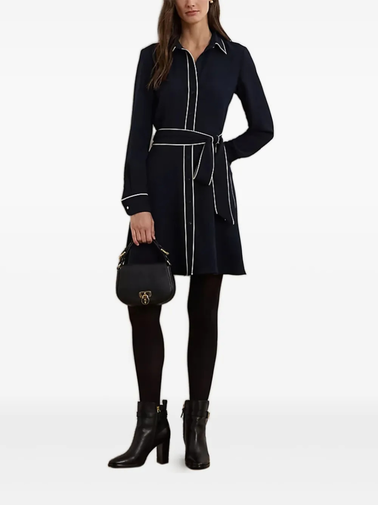 

Lauren Ralph Lauren платье-рубашка с поясом, синий