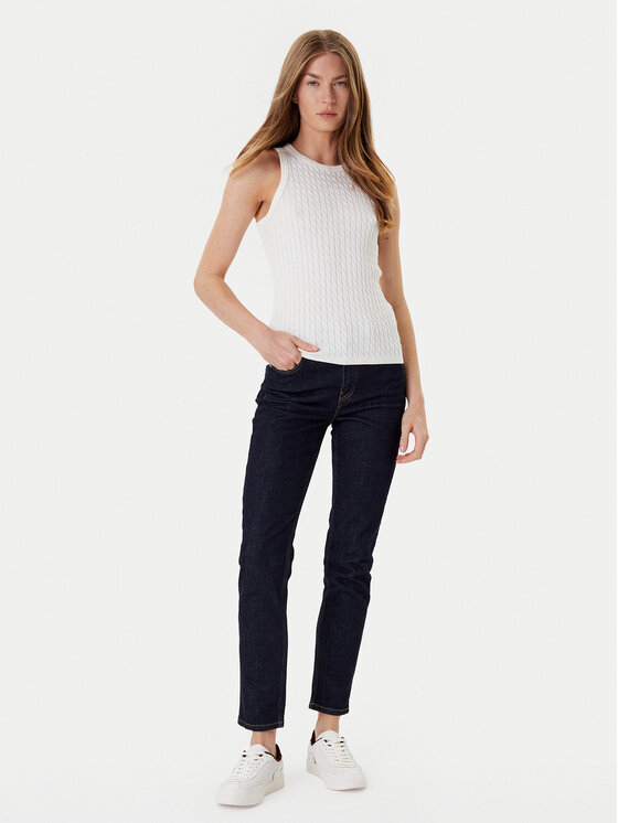 Топ slim fit WW0WW45706 Tommy Hilfiger, экрю — фото 2