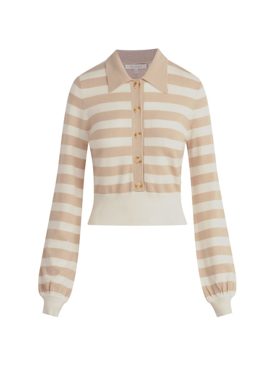 

Полосатый топ-поло Belle Favorite Daughter, цвет Beige Ivory Stripe