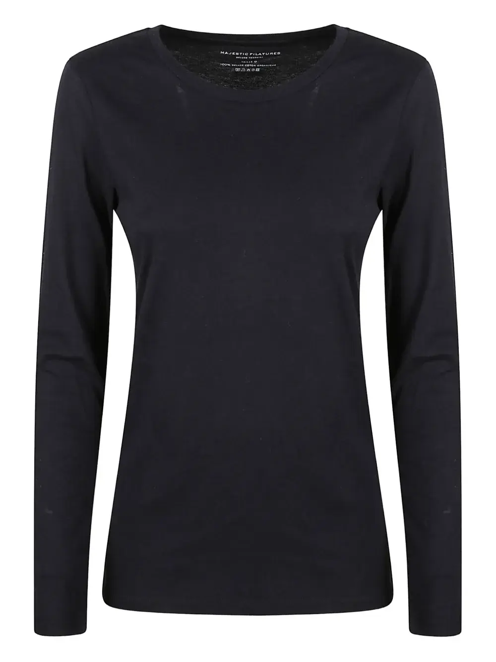 

Топ с длинными рукавами Majestic Filatures, черный