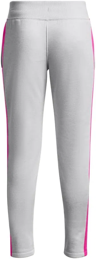 Детские флисовые штаны Under Armour для девочек, (016) Halo Gray Medium Heather//Rebel Pink — фото 2