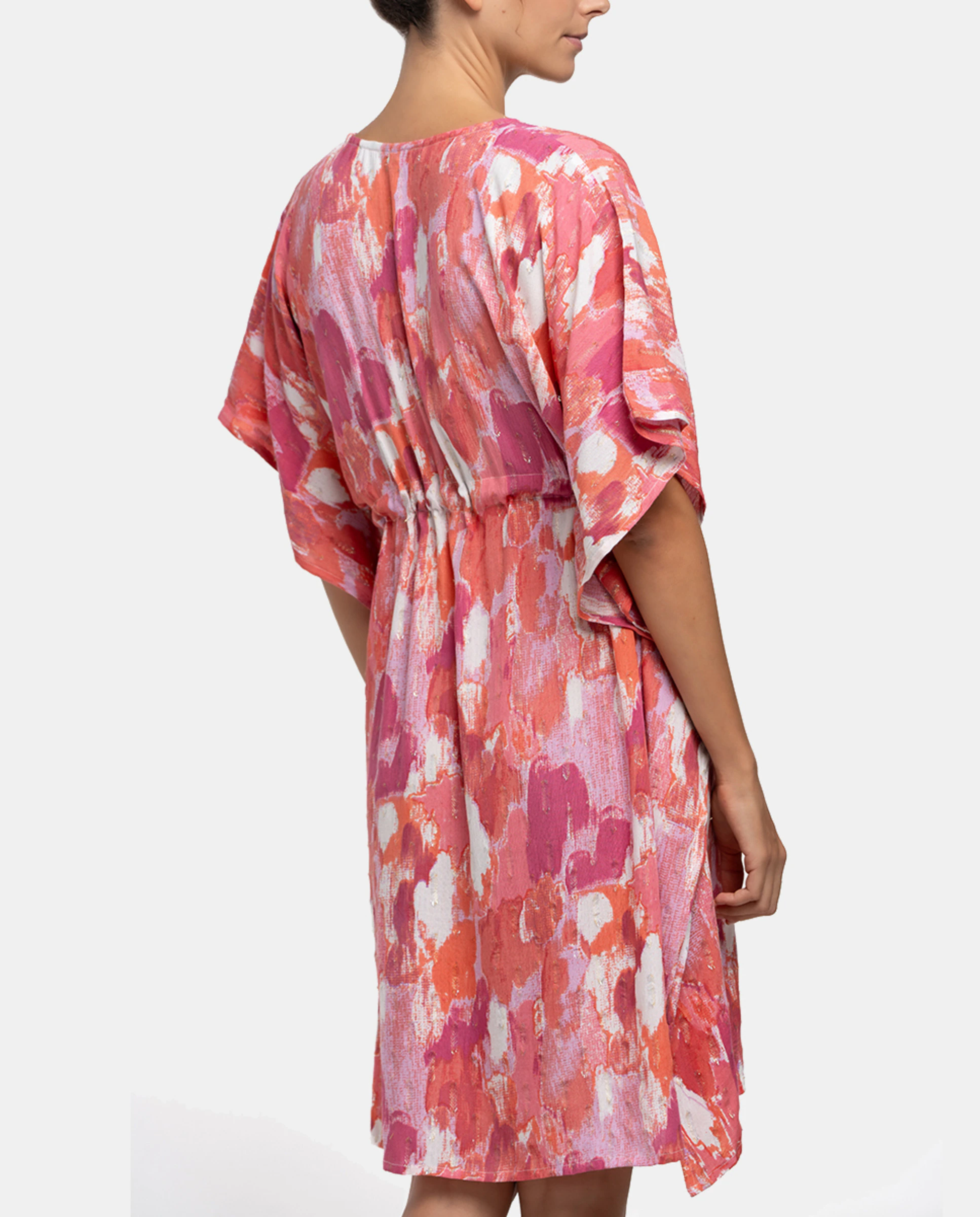 

Кафтан из вискозы Oceans Diary с абстрактным принтом Abbacino, коралловый