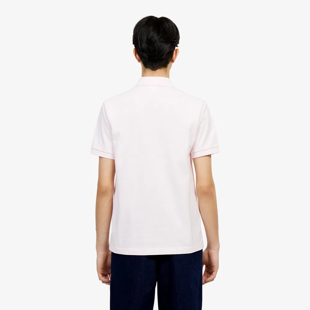 Мужская поло-рубашка Lacoste French Regular Fit, базовая, светло-розовый — фото 3