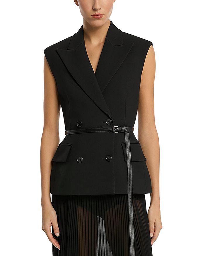 

Кроп-топ с креповыми рукавами без бретелек Michael Kors Collection, черный