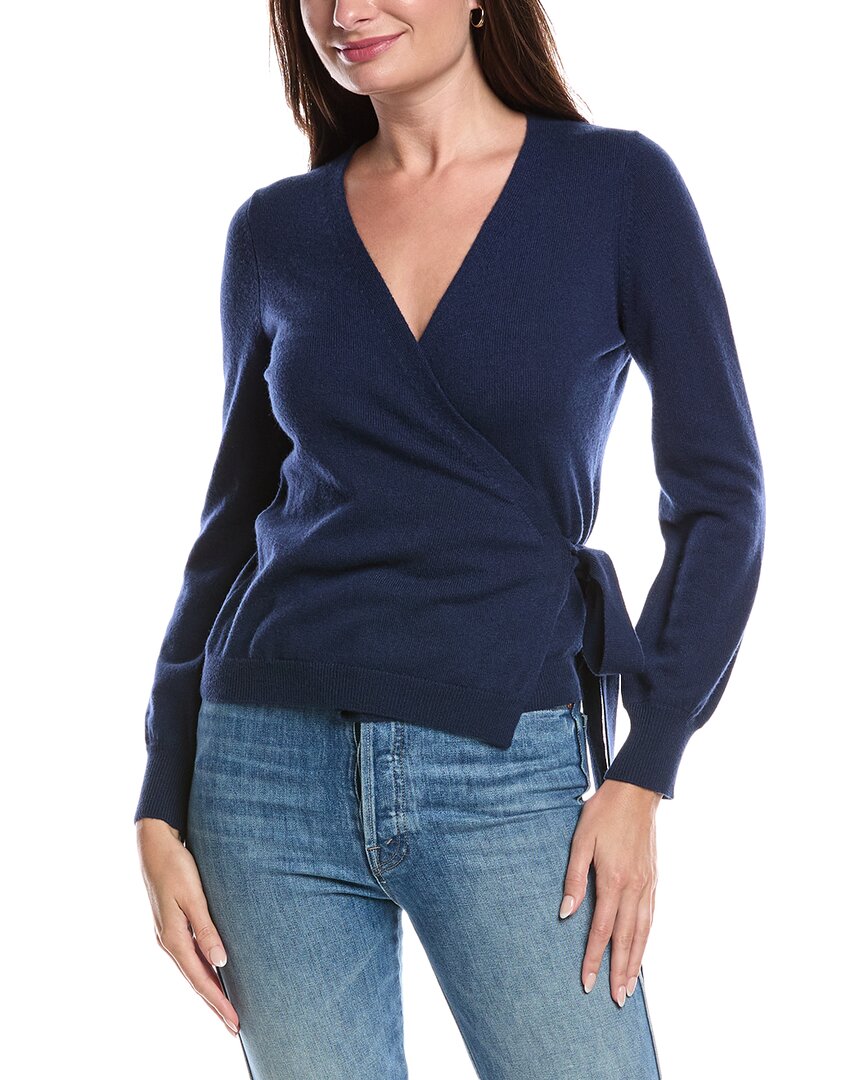 

Кашемировый свитер Forte Cashmere Wrap Surplice, синий