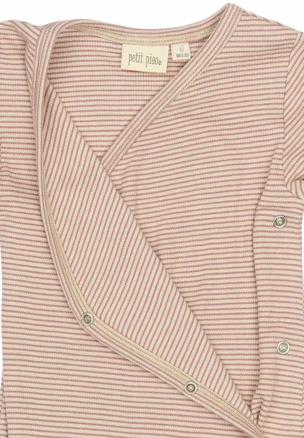 Костюм для сна Petit Piao, nostalgic rose dark/off white, ностальгический темно-розовый/бежевый — фото 3