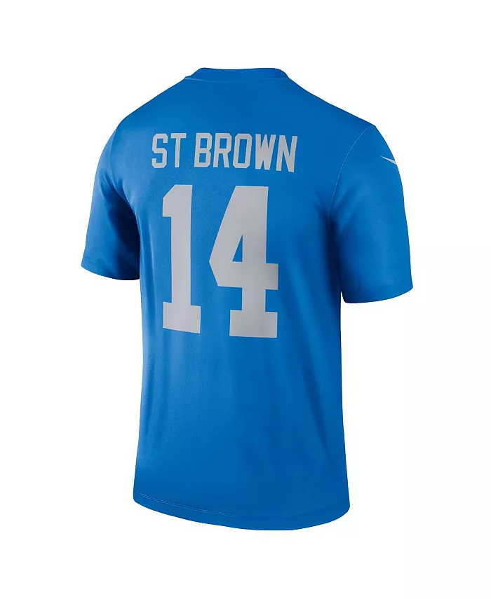 Мужская футболка для тренировок Amon-Ra St. Brown синего цвета Detroit Lions Alternate Legend Player Performance Top Nike — фото 2