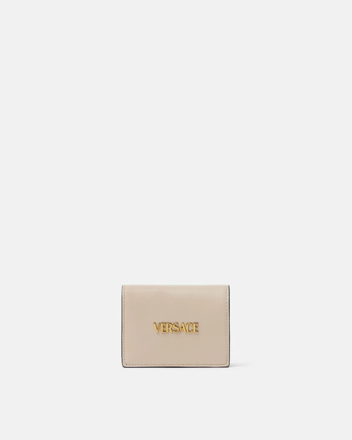 Кожаный кошелек VERSACE с биркой, бежевый