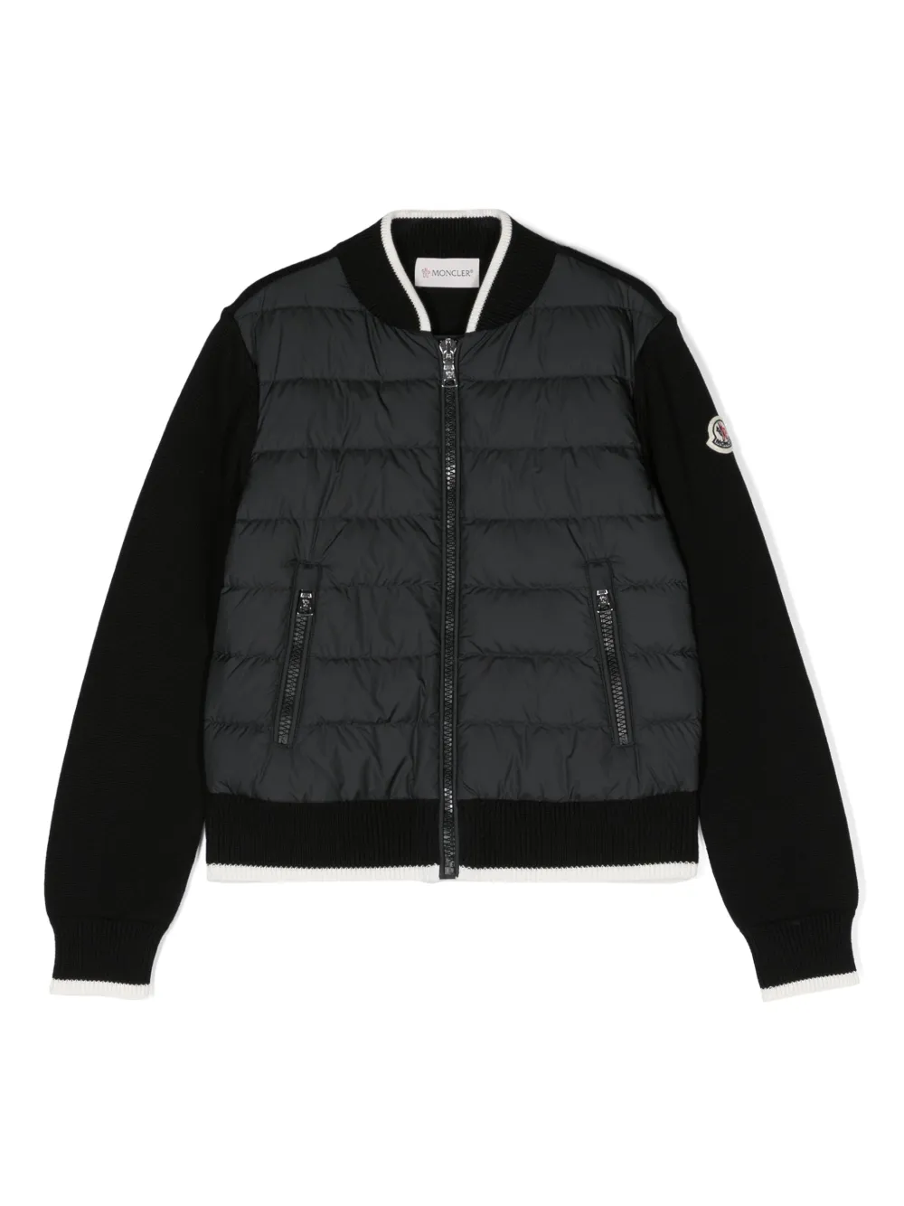 

Пуховик со вставками Moncler Enfant, черный