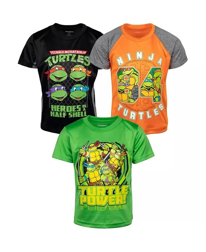 

Комплект из 3 спортивных футболок для мальчиков Leonardo Michelangelo Raphael Teenage Mutant Ninja Turtles, мультиколор