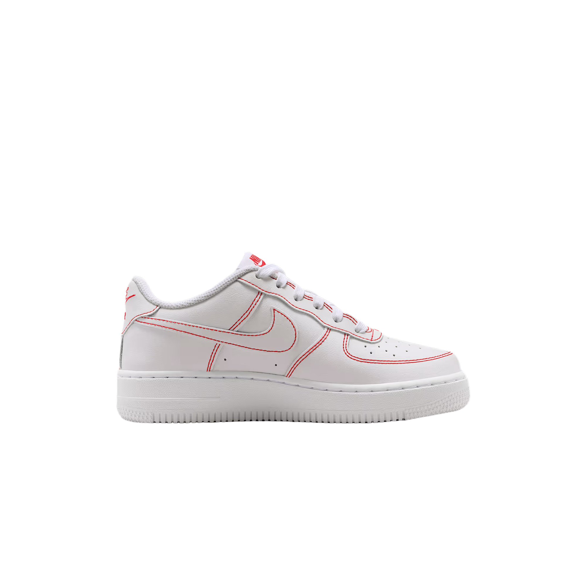 Детские тренировочные кроссовки Air Force 1 LV8 Leather Support Low top, унисекс Nike, белый/university красный — фото 3