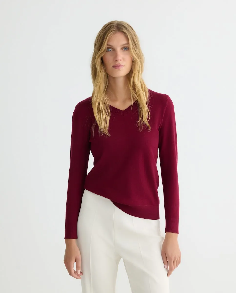 

Женский свитер с длинным рукавом однотонный Zermatt, гранатовый