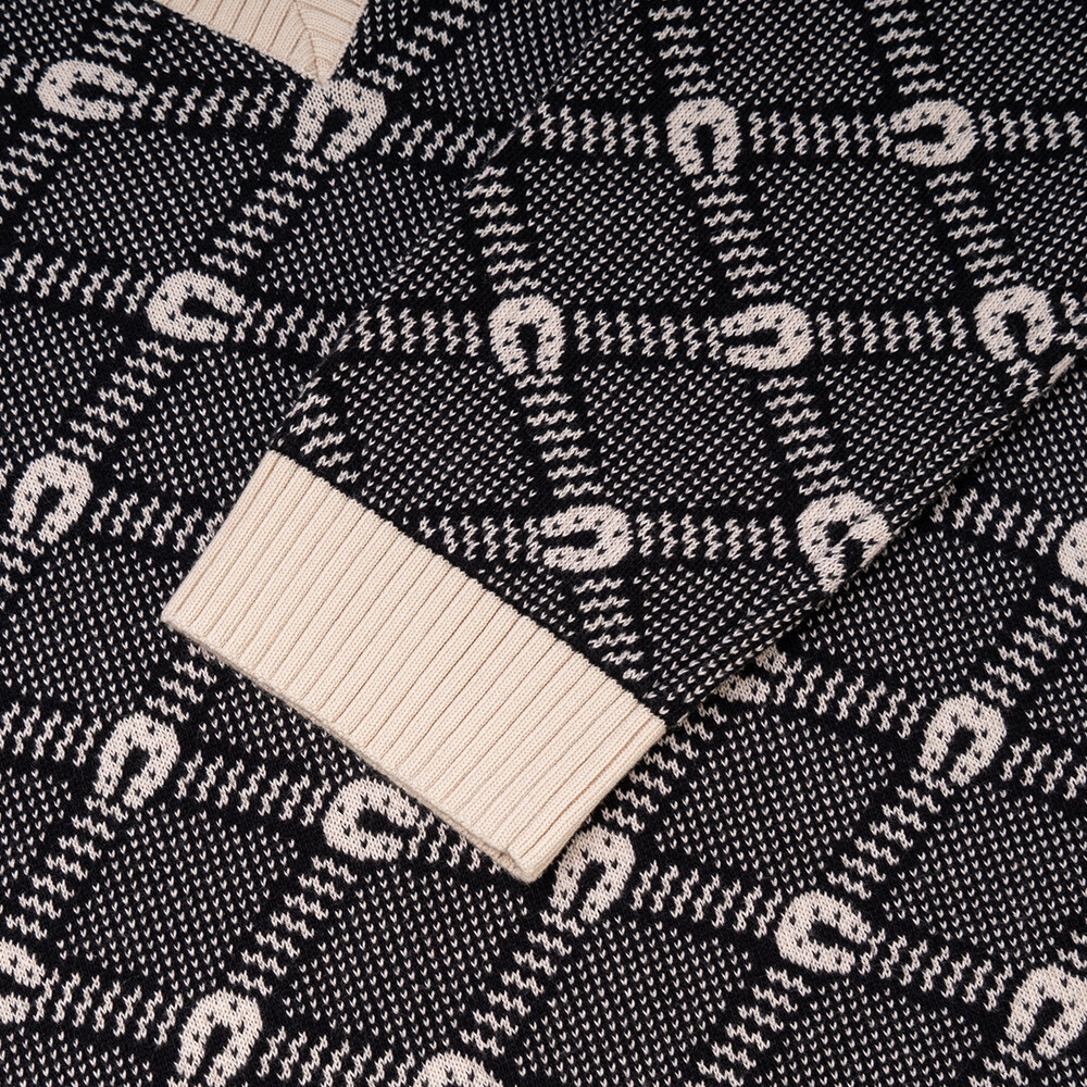 Свитер кашемировый Gucci Slim-Fit мужской, черный / белый — фото 4