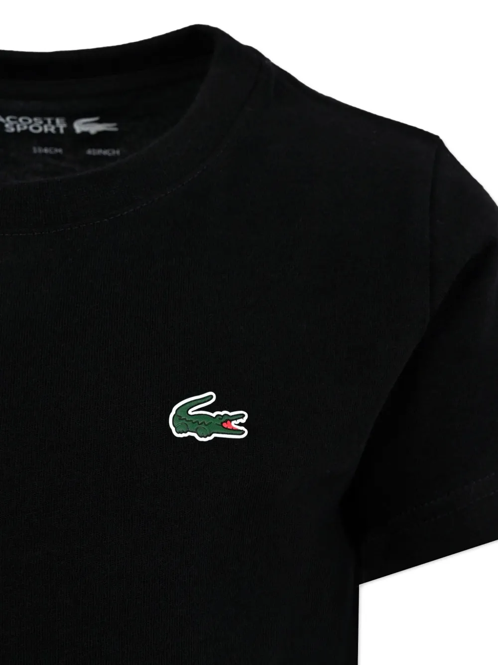 Футболка с короткими рукавами и вышитым логотипом Lacoste Kids, черный — фото 3
