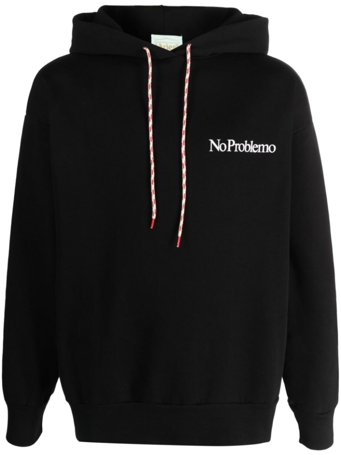 

Aries slogan-print cotton hoodie, черный